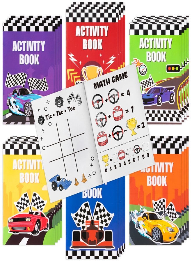 JAPBOR Race Car Coloring Books - 24PCS Mini Racing Cars Activity Color Books Bulk for Kid Party Favors, Truck Transportation Themed Small Colouring Pages for Birthday Gifts Class Drawing Painting Game - Image 1
